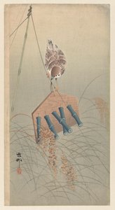 Wróbel na strachu na wróble autorstwa Ohara Koson