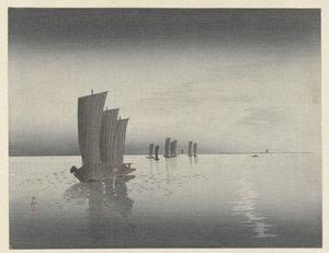łodzie rybackie autorstwa Ohara Koson