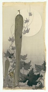 Dziki ogórek z pełnią księżyca autorstwa Ohara Koson