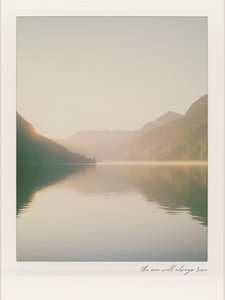 Wschód słońca nad jeziorem Misty Mountain autorstwa Ohkimiko