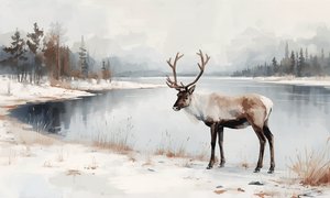 Zimowe refleksje renifera autorstwa Ohkimiko