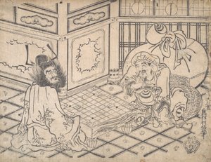 Daikoku plan d płatność początkowa członka g czeki, ? 1730. , komar. 1730. autorstwa Okumura Toshinobu