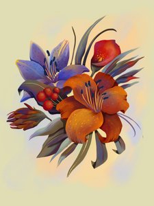 Pełen życia bukiet kwiatów