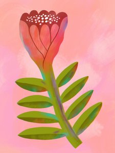 Żywy róż w stylu botanicznym autorstwa Olga Skomorokhova