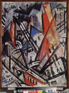 Miasto. Obraz Olgi Vladimirovny Rozanova (1886-1918), olej na płótnie