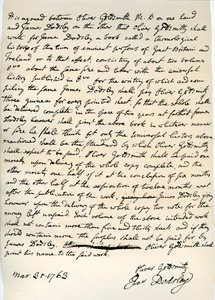 Zgoda Olivera Goldsmitha na pisanie dla Jamesa Dodsleya, 31 marca 1763. autorstwa Oliver Goldsmith