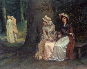 Nieodwzajemniona miłość, scena z dużo hałasu o nic (olej na płótnie) autorstwa Oliver William Williams