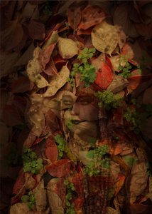 Queen of Leaves, 2025 (cyfrowe media mieszane) autorstwa Olivia Gozzano