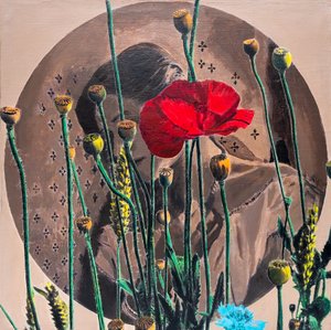 Eclipsed Portrait, 2021 (mieszane media na płótnie) autorstwa Olivia Gozzano