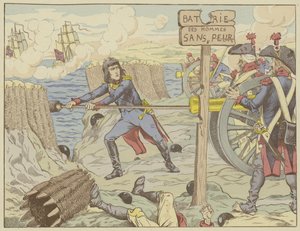 Napoleon ładuje armatę jak zwykły żołnierz podczas oblężenia Tulonu, 1793