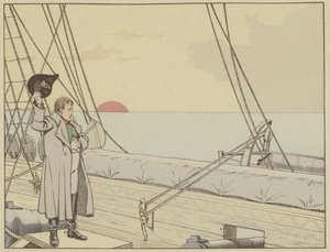 Napoleon na pokładzie HMS Bellerophon po poddaniu się Brytyjczykom, 15 lipca 1815 r autorstwa Onfray de Breville Job