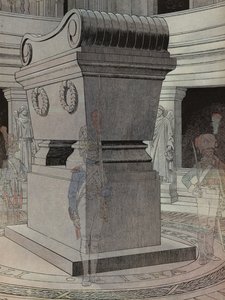 Grób Napoleona w Les Invalides w Paryżu, strzeżony przez widmowych żołnierzy