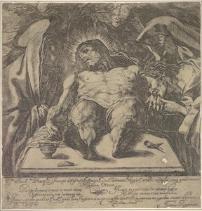 Opłakiwanie ciała Chrystusa przez trzy Marie, słój maści na stole do..., 1615. autorstwa Orazio Borgianni