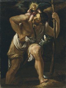 Święty Krzysztof niosący Dzieciątko Chrystus autorstwa Orazio Borgianni