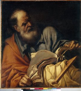 Św. Tomasz Apostoł. (Św. Tomasz Apostoł). Malarstwo Orazio Borgianiego (1578-1616), olej na płótnie, sztuka włoska (Rzym)