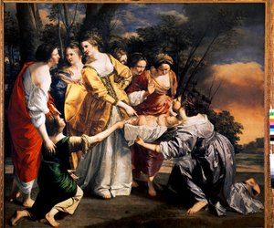 Mojżesz ratuje wody Nilu (olej na płótnie) autorstwa Orazio Gentileschi