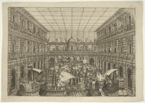 Naumachia na dziedzińcu Palazzo Pitti autorstwa Orazio Scarabelli