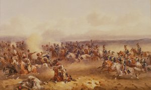 Eskadra 10 Huzarów pokonała Rosjan pod Czerną, 16 sierpnia 1855 r., ok. 1890 r.