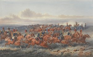The Chestnut Troop (A Battery) Royal Horse Artillery (akwarela na papierze)