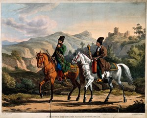 Pers palący fajkę wodną na koniu, ok. 1820