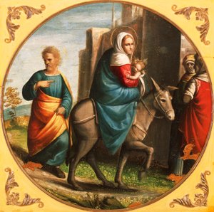Powrót z lotu do Egiptu autorstwa Ortolano (c.1488 c.1525)