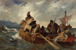 Norwegowie lądują na Islandii w 872 (olej na płótnie)