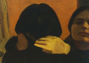 Isa w lustrze (Żona artysty) autorstwa Oscar Ghiglia