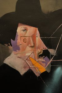 Szczegół obrazu Remembering Rembrandt, 2019-24 (olej i akryl na płótnie) autorstwa Oscar Nin