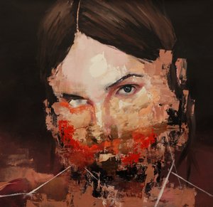 Zniekształcony model, 2019-24 (akryl, pastel i olej na płótnie)