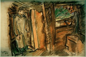 Karabin projekcyjny w pozycji zakrytej autorstwa Oskar Kokoschka