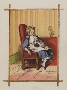 Dziewczyna siedząca na krześle (kolor litho) autorstwa Oskar Pletsch
