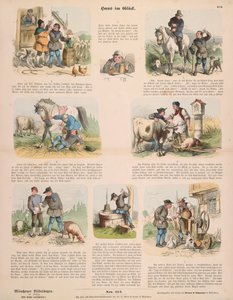 Gazeta Hans in Luck (za Braciami Grimm) wydana przez Gustava Weise, Stuttgart, 1860 autorstwa Oskar Pletsch