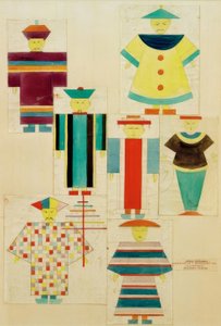 7 figurek słowika autorstwa Oskar Schlemmer