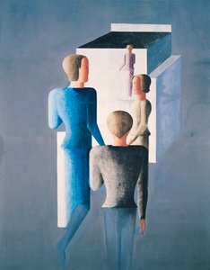 Cztery cyfry i sześcian autorstwa Oskar Schlemmer