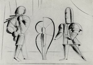 Ze sceny w Bauhausie Scena w Bauhausie, 1925. autorstwa Oskar Schlemmer