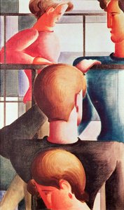 Grupuj przy balustradzie autorstwa Oskar Schlemmer