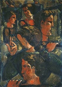 Grupa figurek z podniesioną ręką; Grupa figurek z podniesioną ręką autorstwa Oskar Schlemmer