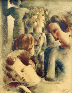 Jasna grupa z niebieskim blondynem autorstwa Oskar Schlemmer