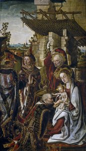 Adoracja Trzech Króli, c. 1490-1499 autorstwa Osona