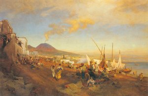 Niemiecki: Na plaży w Neapolu autorstwa Oswald Achenbach