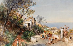 Widok na Zatokę Neapolitańską autorstwa Oswald Achenbach