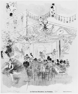 Cafe des Decadents, 16bis rue Fontaine, Paryż, 1890 autorstwa Oswald Heidbrinck