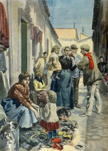 Rodzina zbieraczy szmat w Paryżu w 1899 r. (rycina)