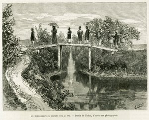 Z kolei misjonarz. Grawerowanie Tofaniego, aby zilustrować historię Trente mois au Tonkin, w 1884 r., autorstwa doktora Paula Hocquarda, in le tour du monde 1890, pod kierunkiem Edouarda Chartona (1807-1890), Hachette, Paryż. autorstwa Oswaldo Tofani