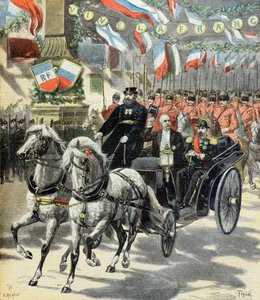 Oficjalna wizyta Felixa Faure w Sankt Petersburgu z okazji francusko-rosyjskiego sojuszu autorstwa Oswaldo Tofani