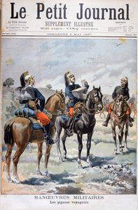Francuskie manewry wojskowe: używanie gołębi pocztowych do komunikacji, 1897 autorstwa Oswaldo Tofani