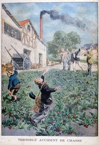 wypadek na polowaniu, 1900 autorstwa Oswaldo Tofani