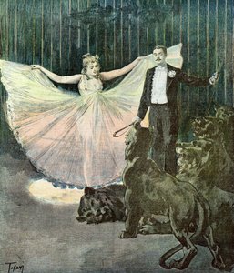 Panna Sandows w klatce dla lwów autorstwa Oswaldo Tofani