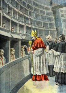 Monseigneur Richard udziela bierzmowania młodym więźniom w Petite Roquette