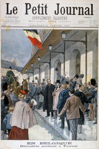 Paul Déroulède przybywający na wygnanie w Tournai w Belgii, 1900. autorstwa Oswaldo Tofani